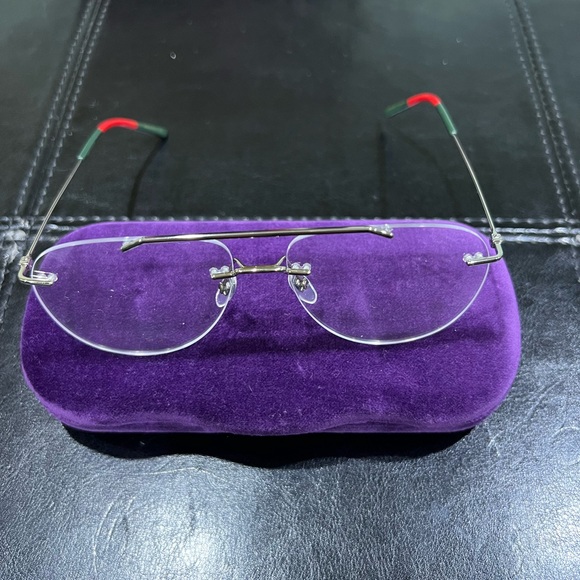 GUCCI 0398 Silver Rimless Optical Eyeglasses 58mm - Picture 3 of 6